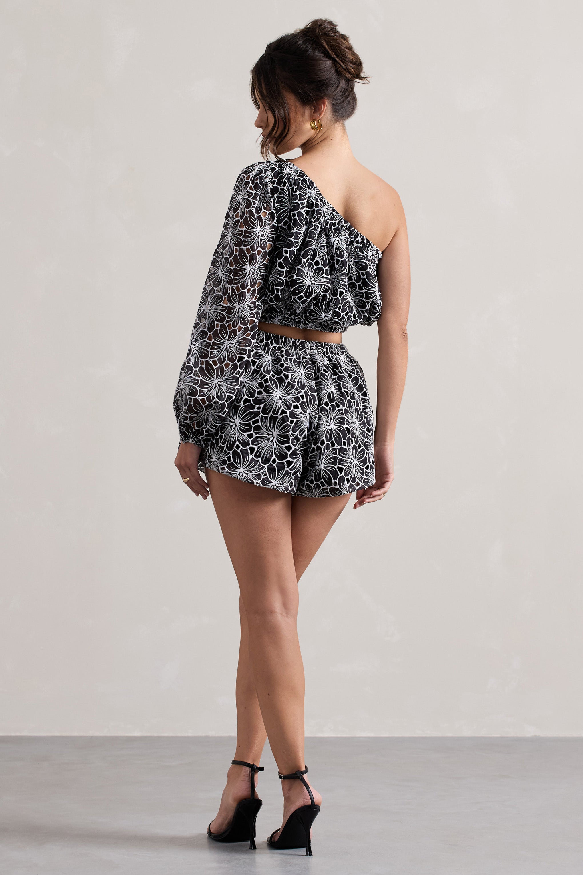Seraphine London™ | Black Lace Tie Waist Shorts