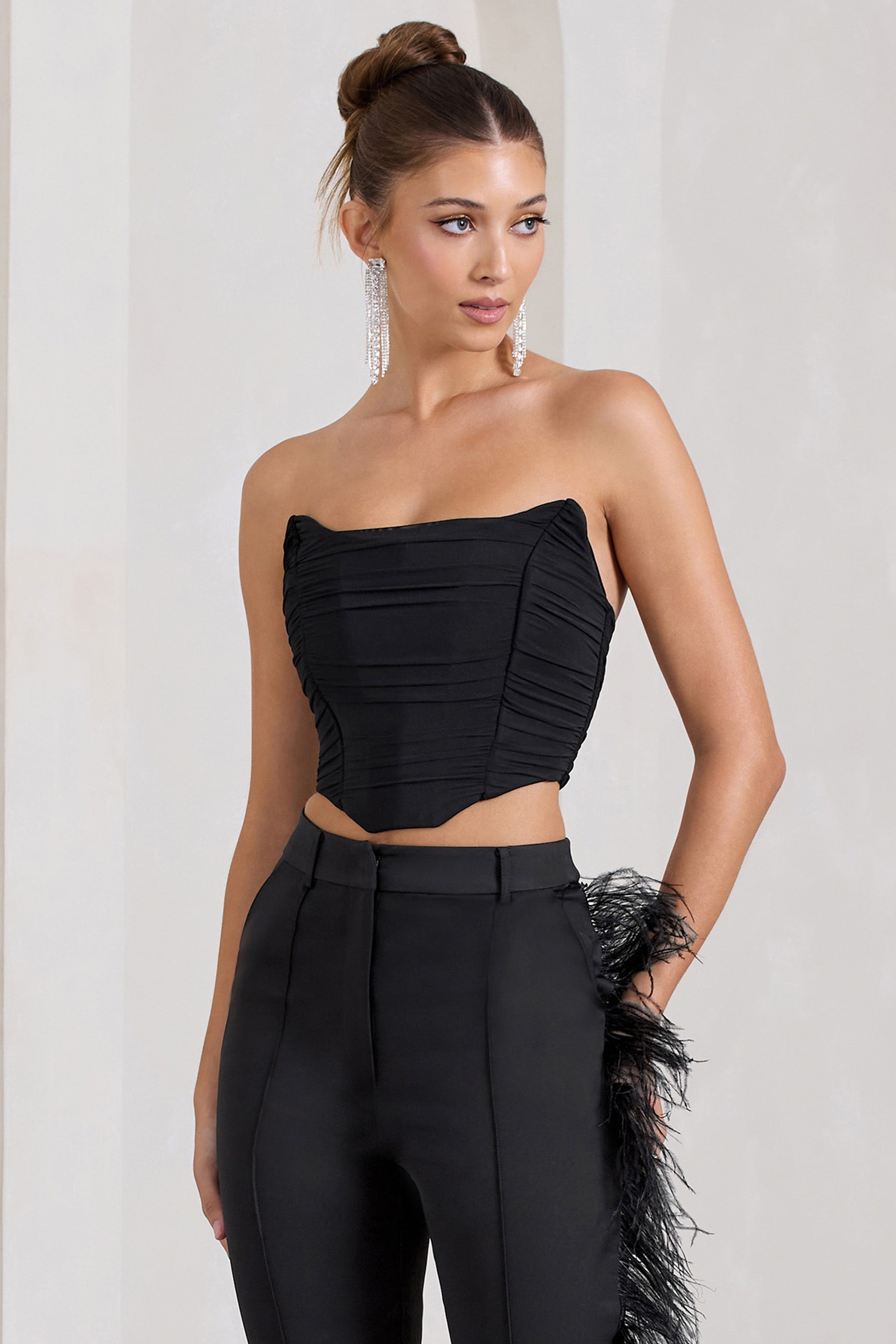 Seraphine London™ | Black Bandeau Crop Top