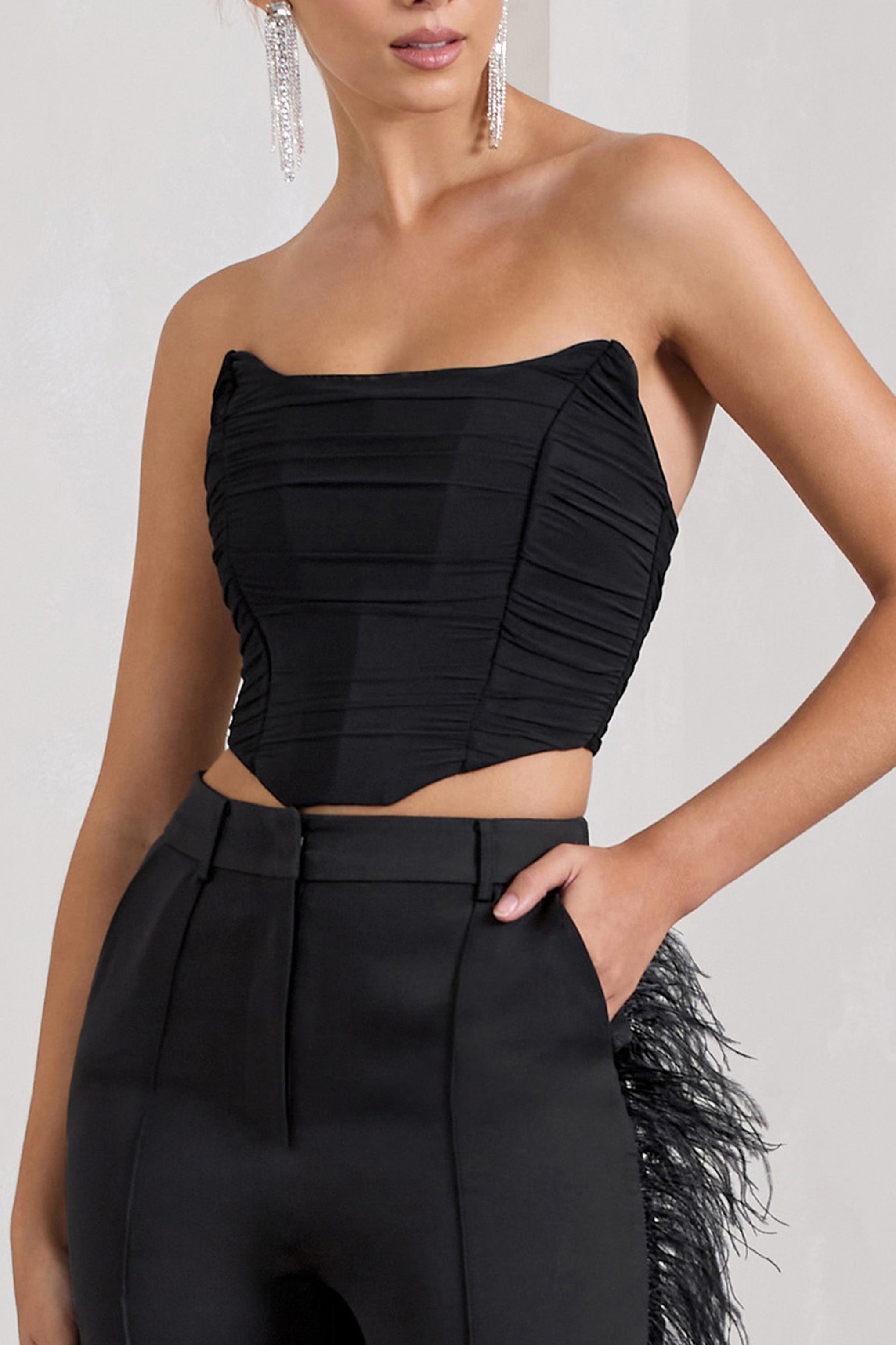 Seraphine London™ | Black Bandeau Crop Top