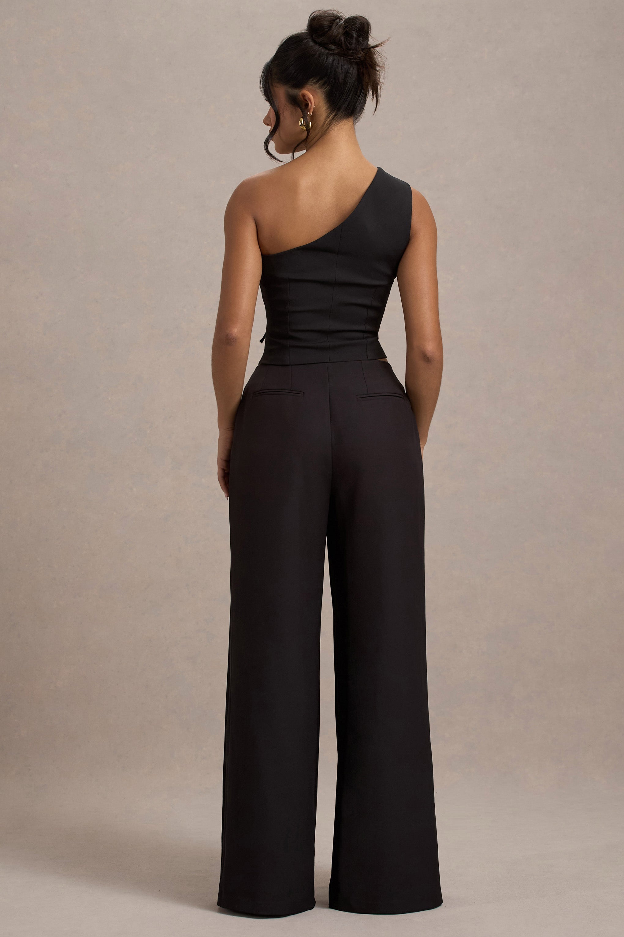 Seraphine London™ | Black Pleated Wide-Leg Trousers