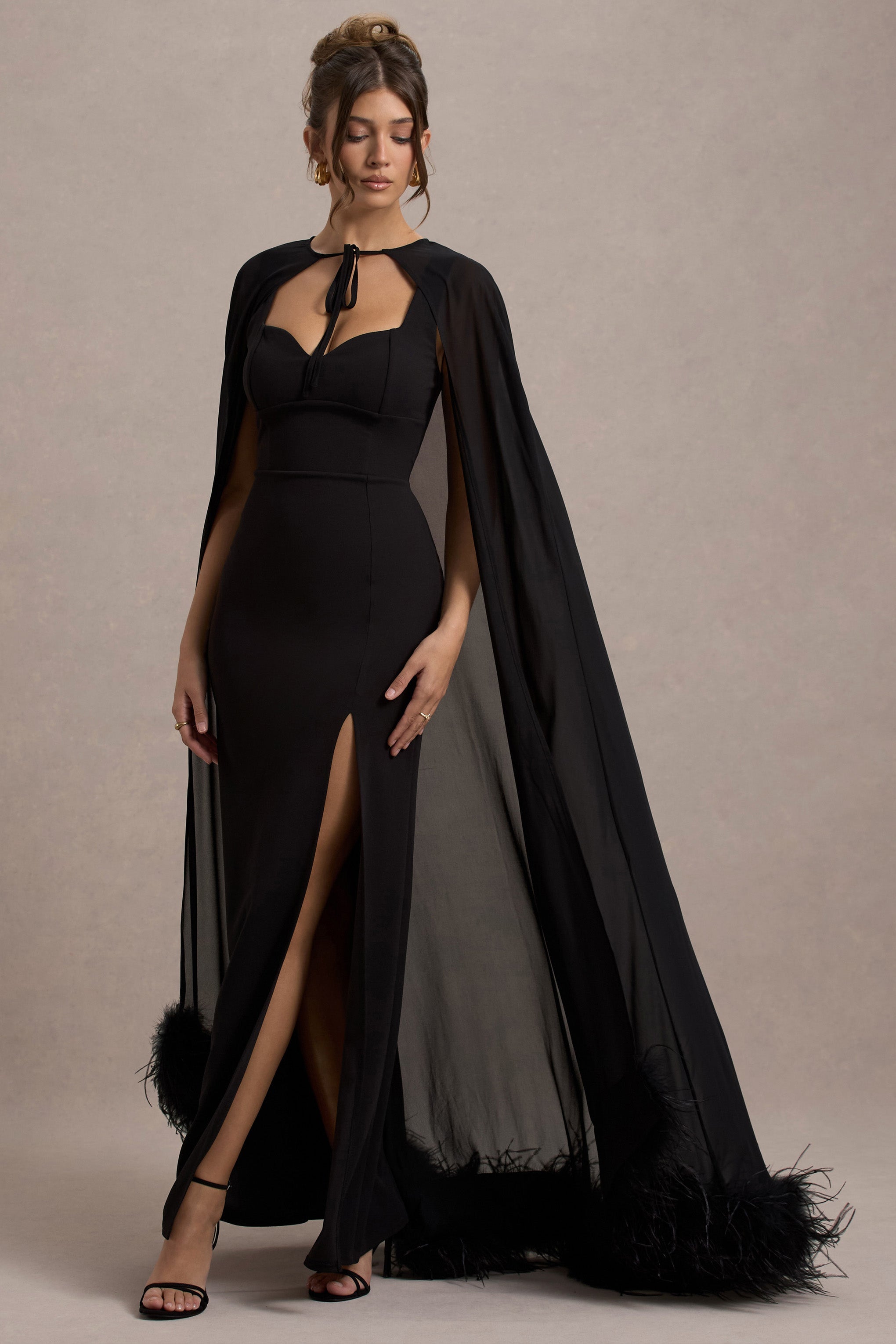 Seraphine London™ | Black Chiffon Cape