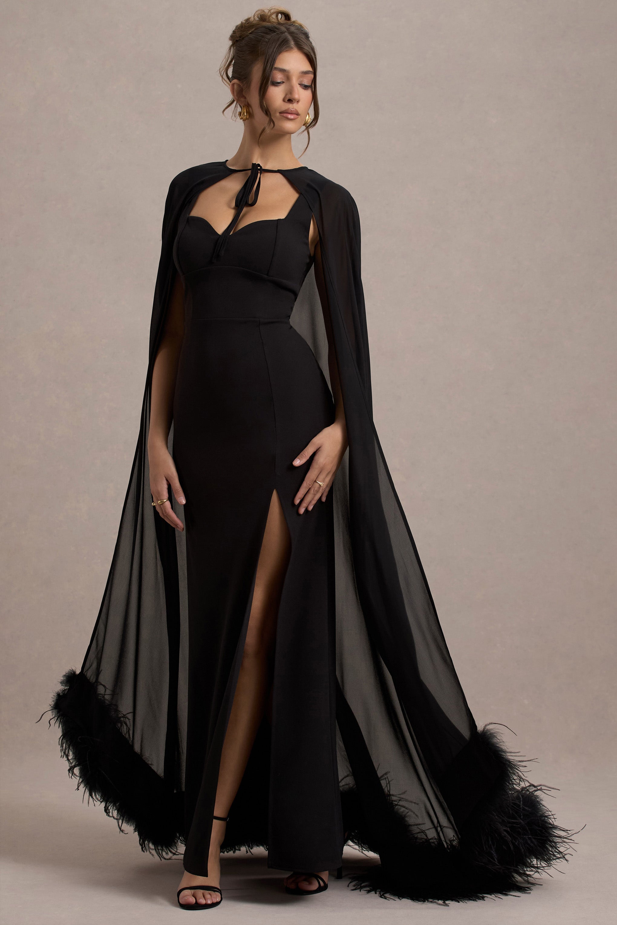 Seraphine London™ | Black Chiffon Cape