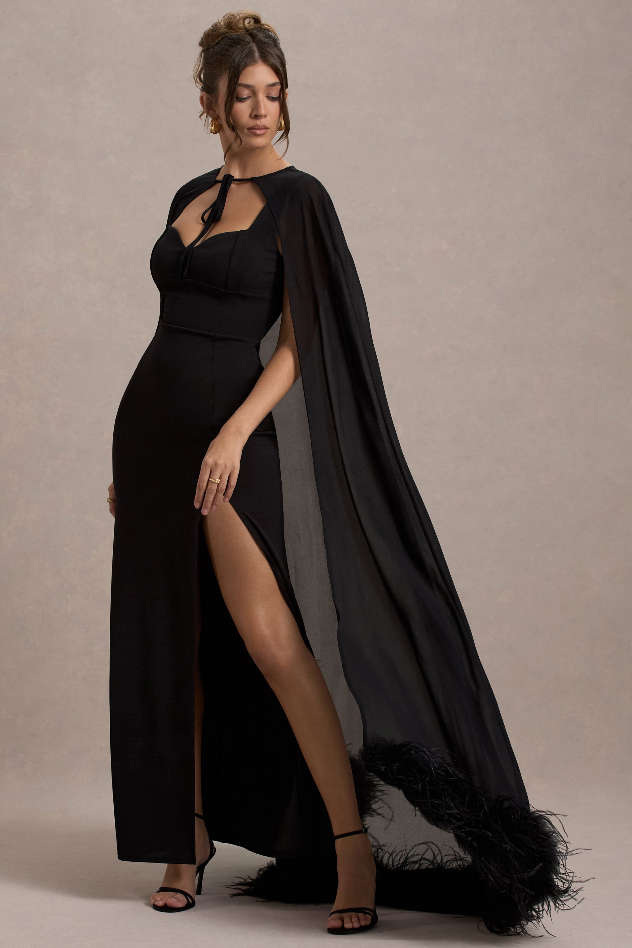 Seraphine London™ | Black Chiffon Cape