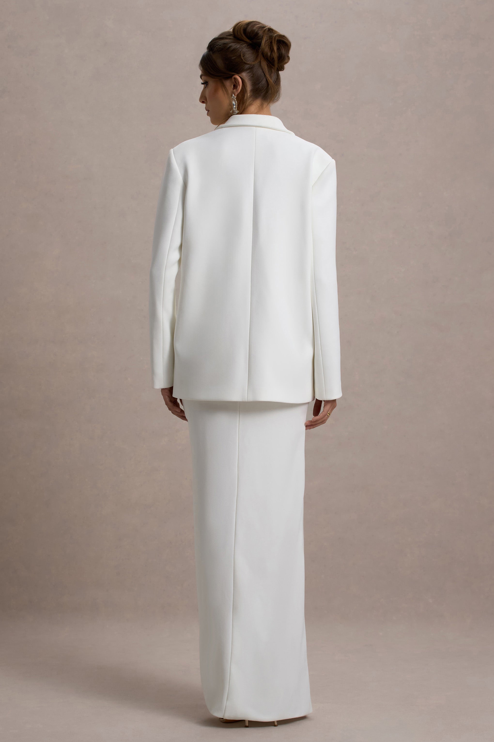 Seraphine London™ | White Crepe Oversized Blazer