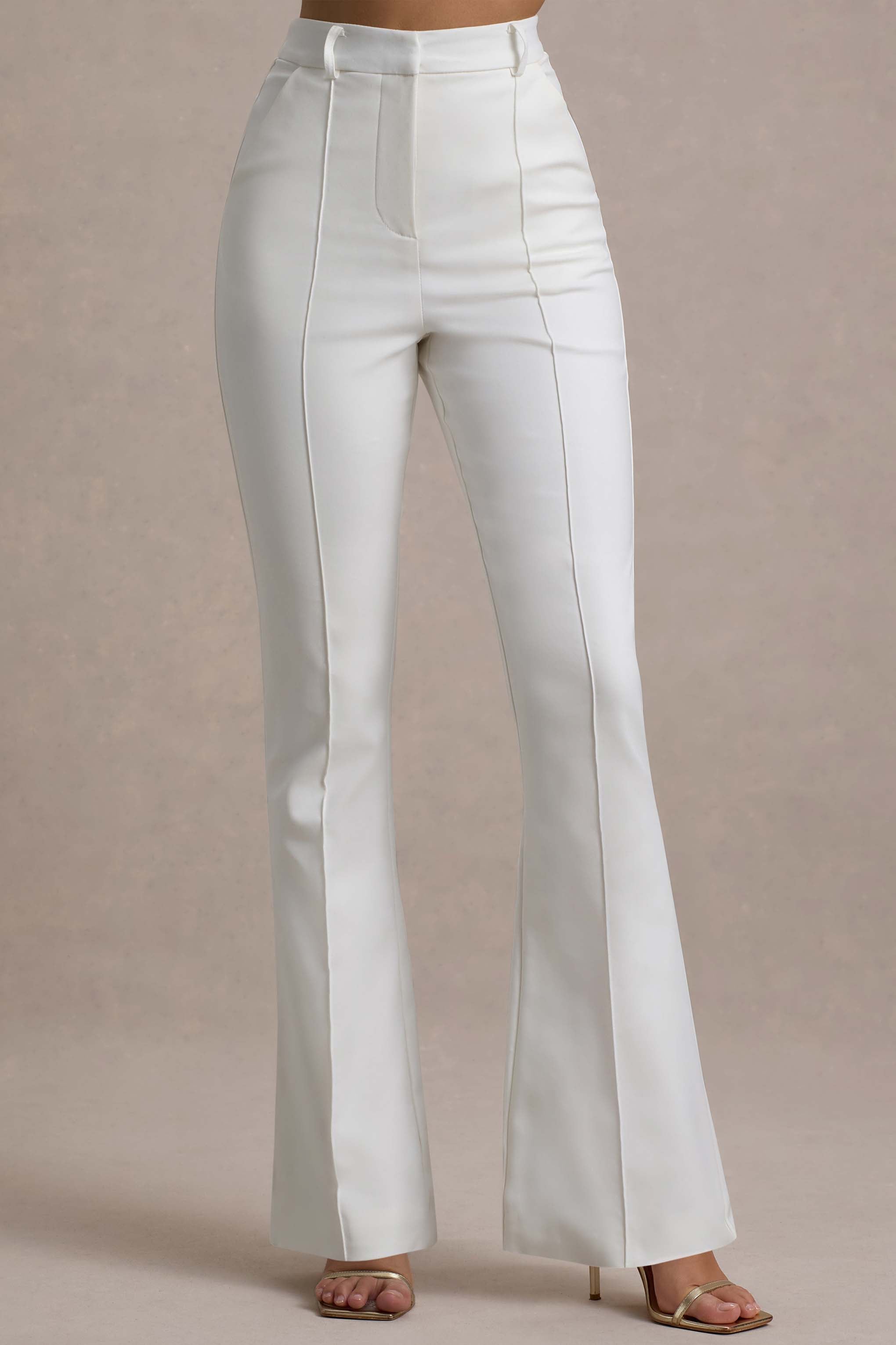 Seraphine London™ | White High Waist Trousers
