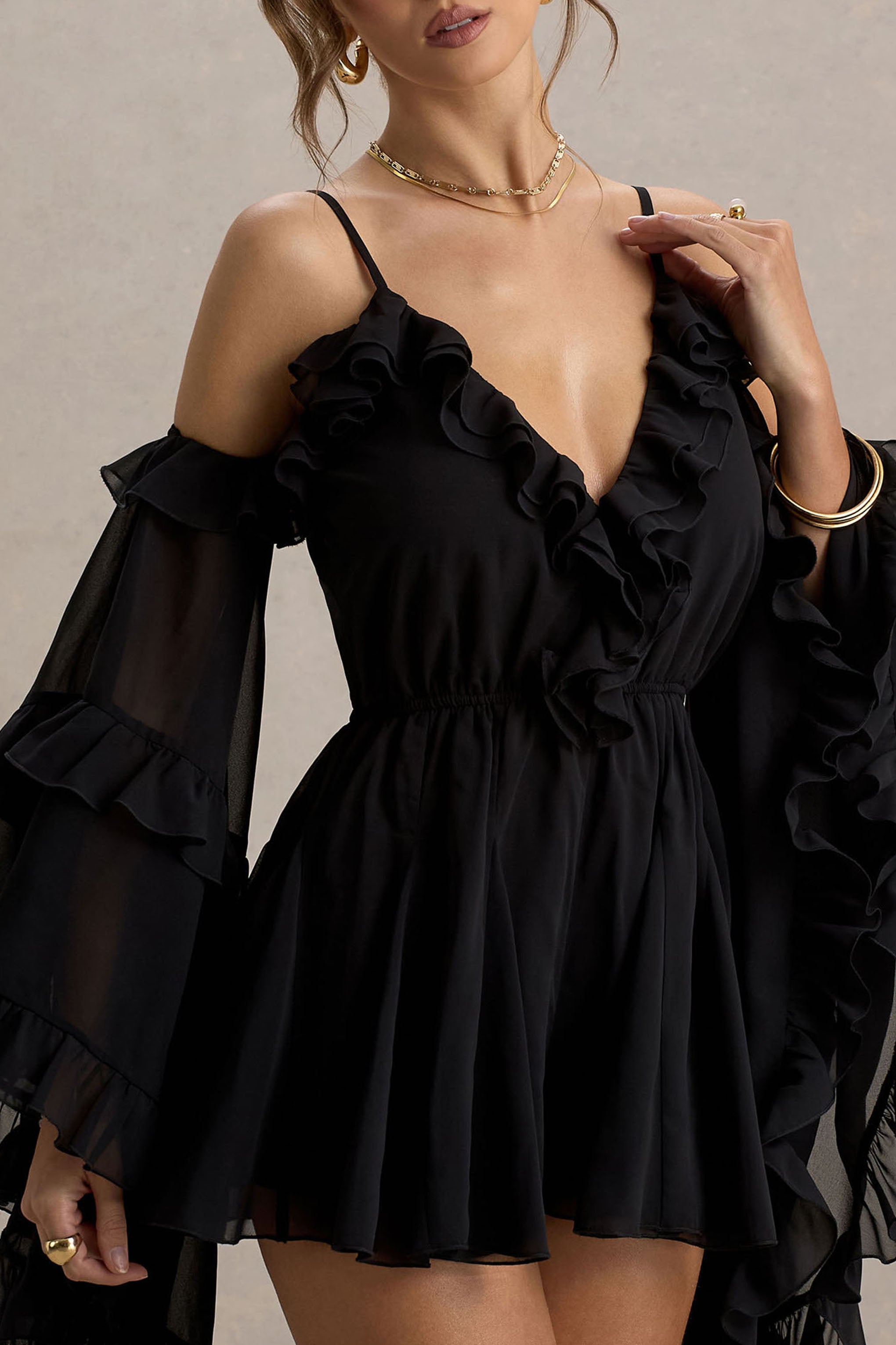 Seraphine London™ | Black Chiffon Matching Set