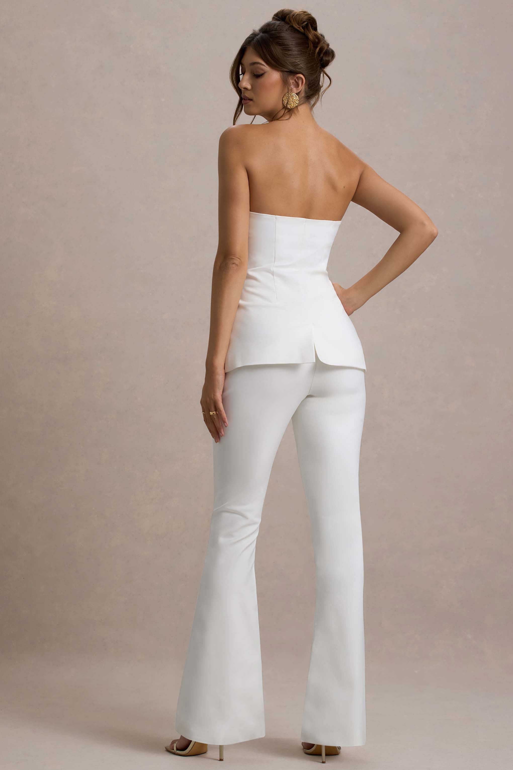 Seraphine London™ | White High Waist Trousers