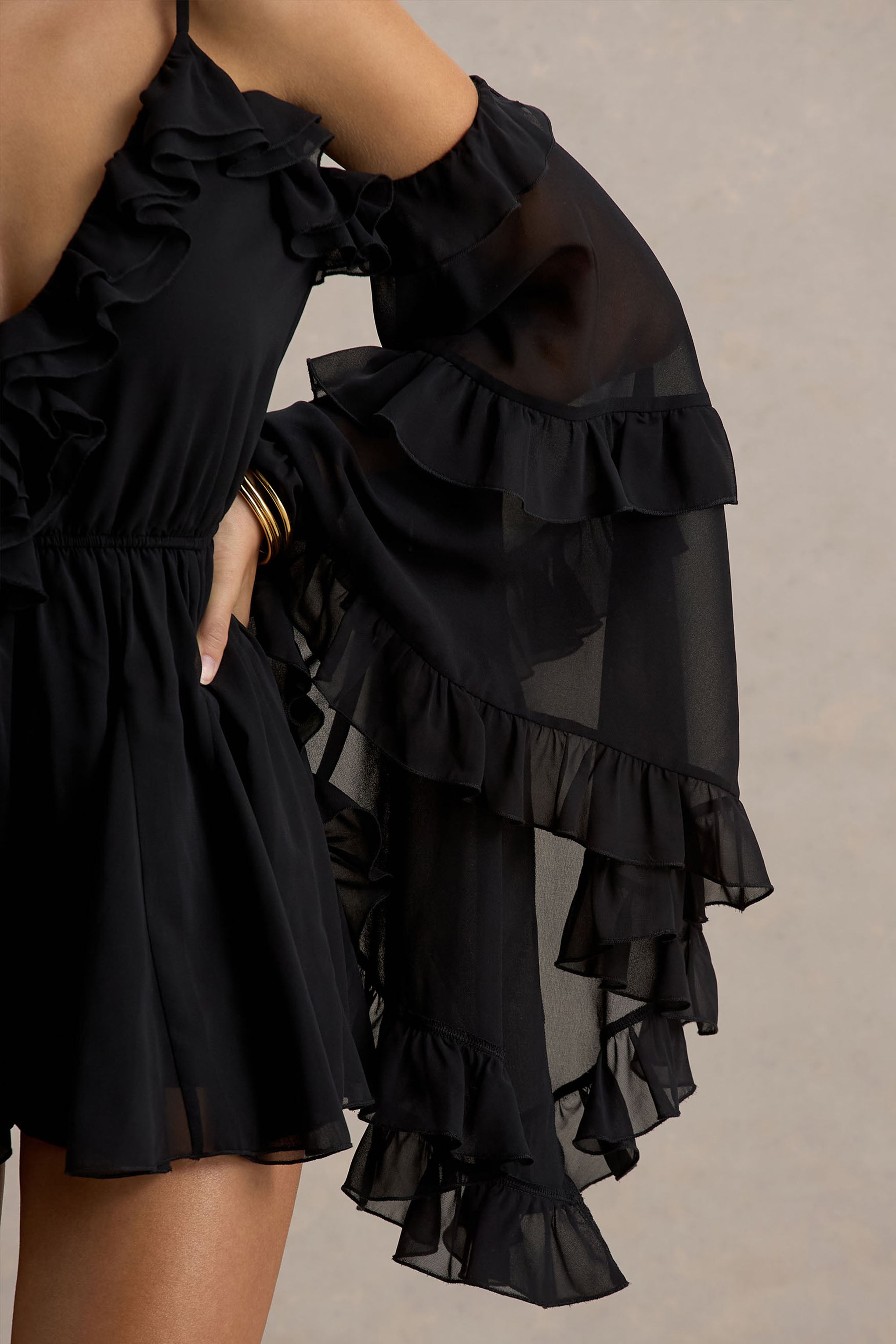Seraphine London™ | Black Chiffon Matching Set
