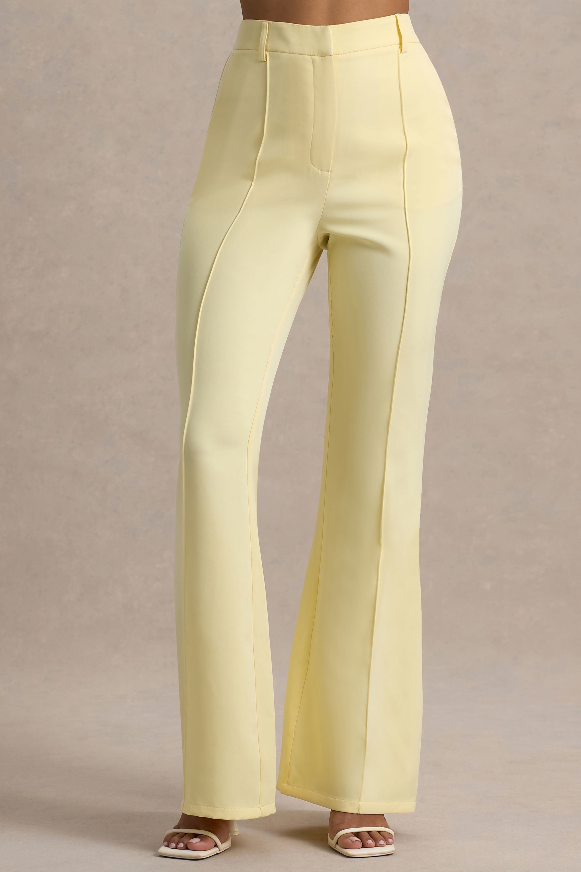 Seraphine London™ | Lemon Tailored Flared-Leg Trousers