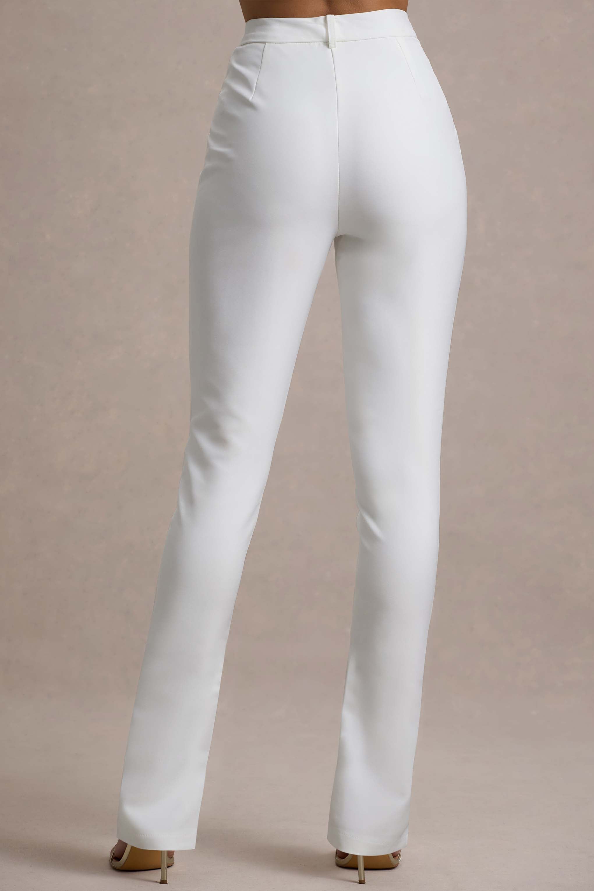 Seraphine London™ | White High Waist Trousers