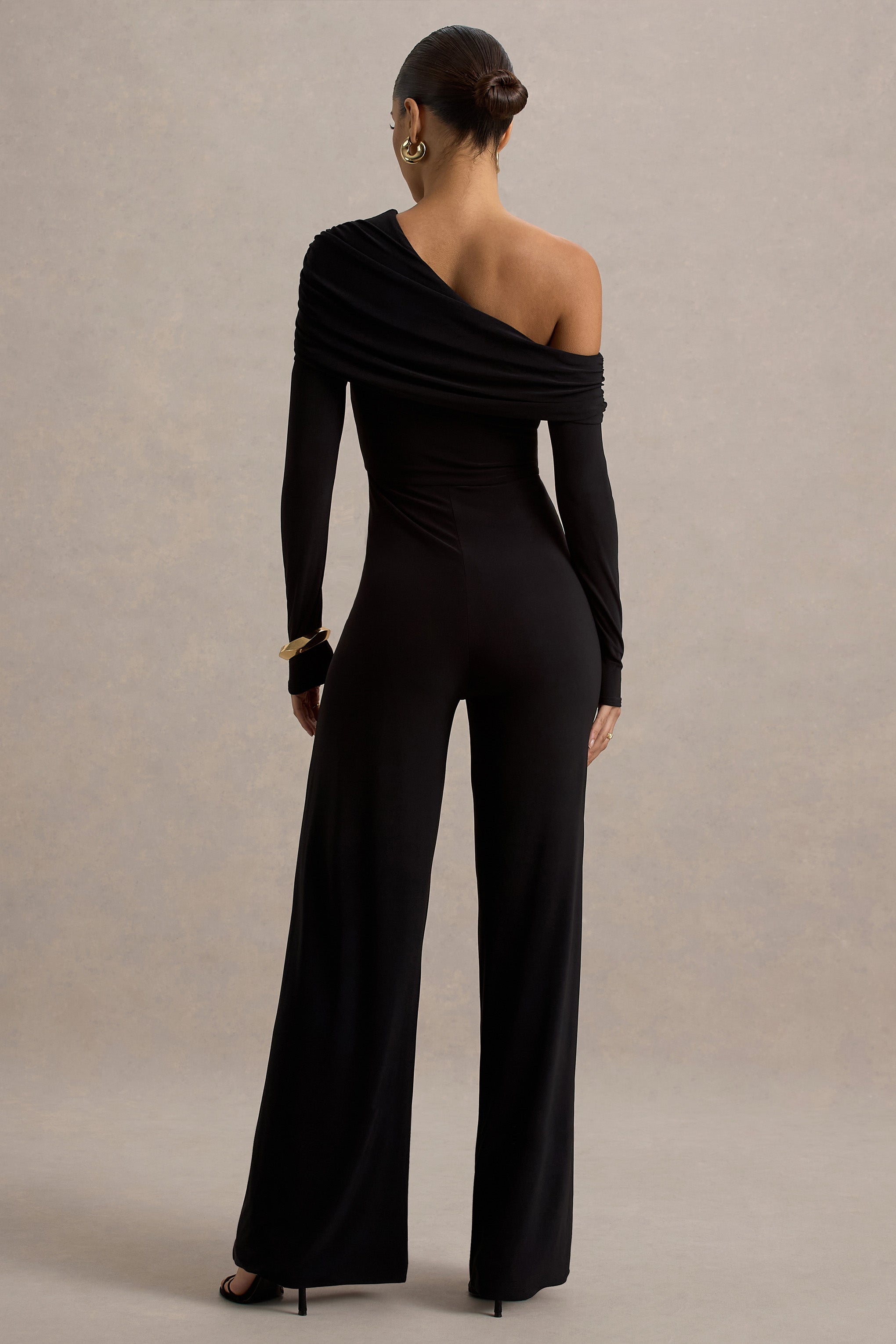 Seraphine London™ | Black Jumpsuit With Asymmetric Neckline
