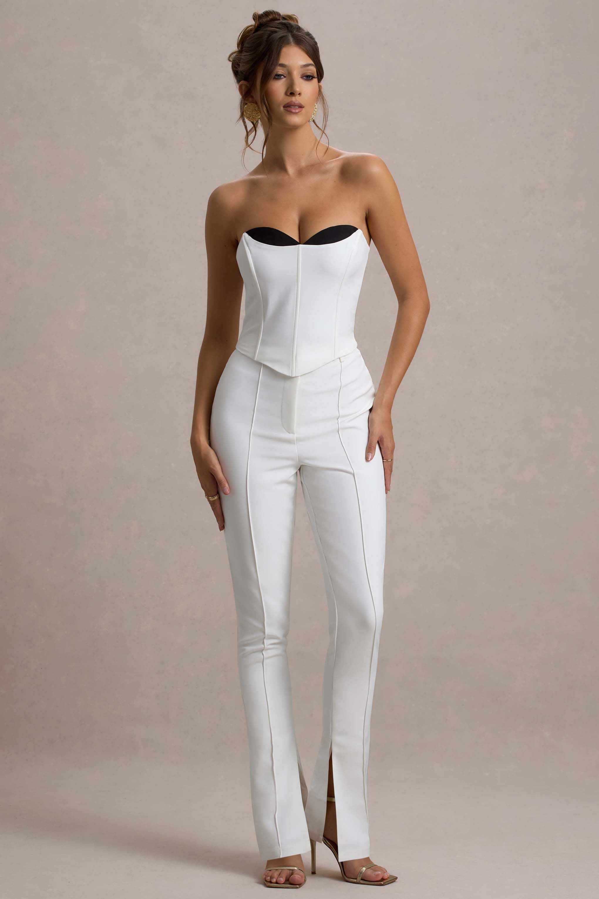 Seraphine London™ | White High Waist Trousers